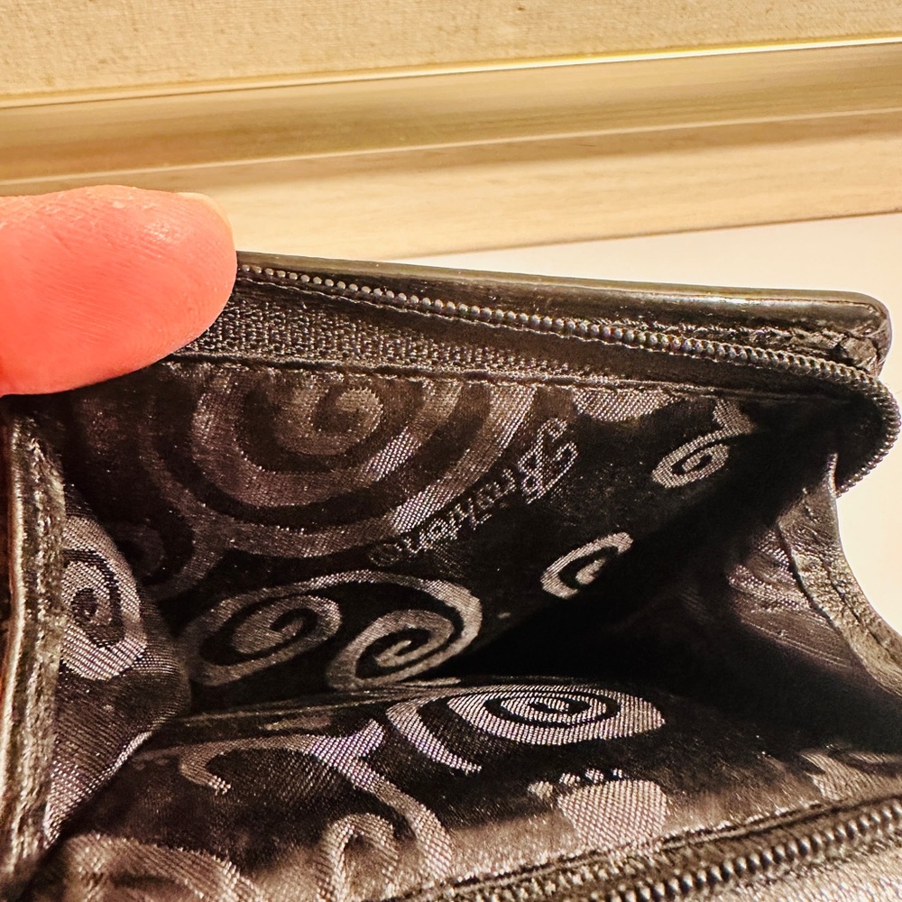 Brighton Black Studded Leather Women's Trifold Wallet - Picture 7 of 12